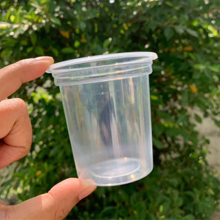 ถ้วยพลาสติก6ออนซ์ สำหรับนึ่ง ใส่ขนม พร้อมฝาเรียบ/โดม ปาก75
