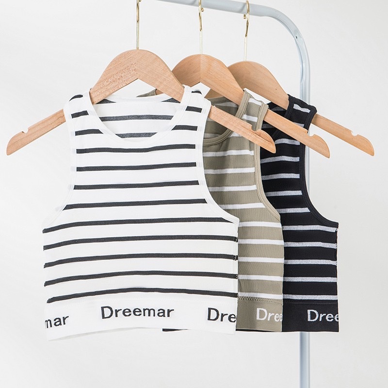 เสื้อกล้าม Tank top เสื้อกล้ามลายทาง พร้อมส่ง