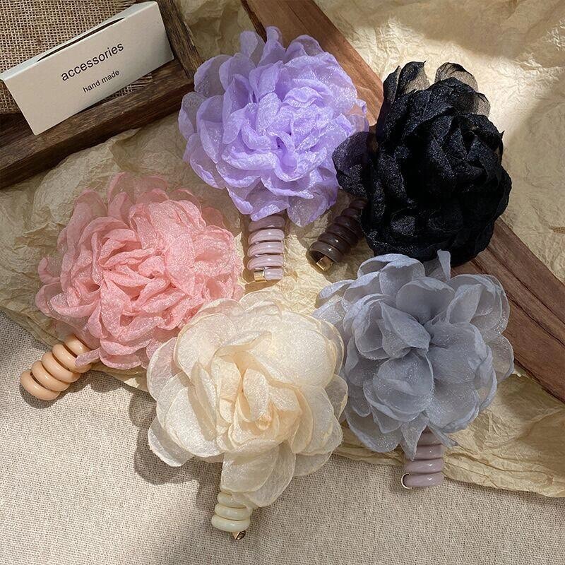 พร้อมส่ง! ราคา/ชิ้น ยางรัดผมแบบเกลียวดอกไม้ สี Pastel Soft หวาน น่ารัก สบายตา รัดแน่น เกรดพรีเมียม เนื้องานเกาหลี