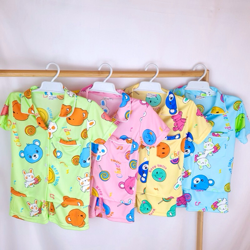 ชุดนอนเด็กลายหมี สีพาสเทสสุดน่ารัก