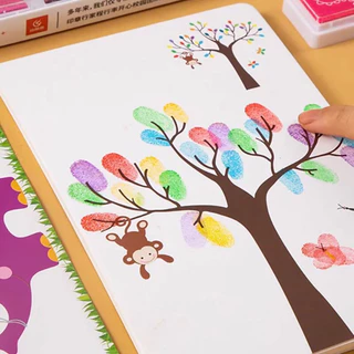 12 สี /24 สี วาดรูปด้วยนิ้วมือ Finger paint ศิลปะ วาดรูป ระบายสี แบบฝึกหัดการรับรู้สี ทำความสะอาดง่าย