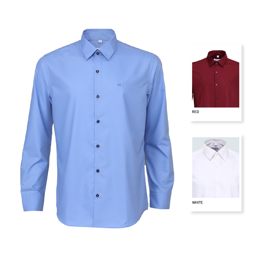 Guy Laroche เสื้อเชิ้ต(โมดาล์ว) สีพื้น ปักโลโก้ (BAB6254)