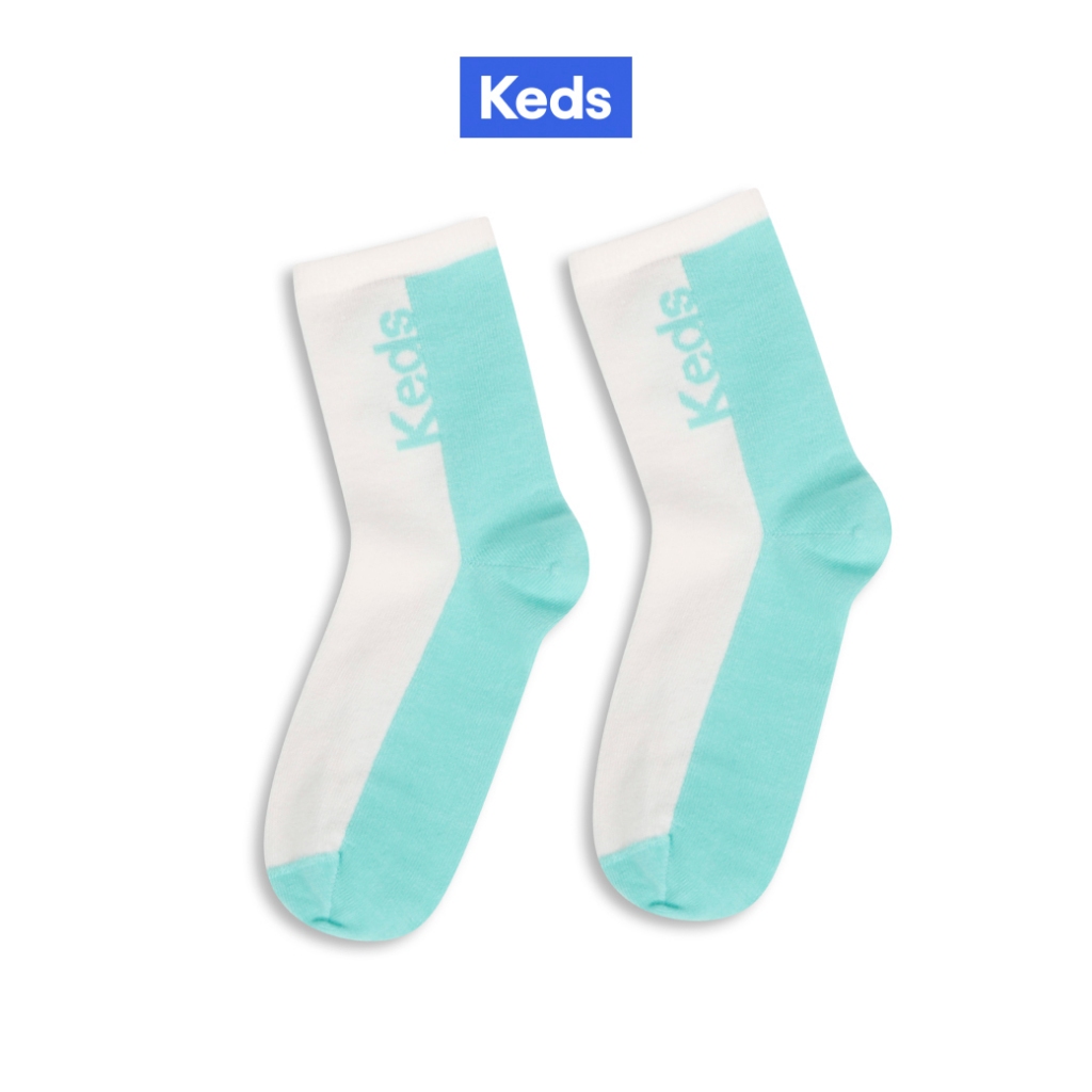 KEDS ถุงเท้า รุ่น 2-TONE ANKLE SOCKS สีครีม/มิ้นต์ ( KS24ACS01003 )