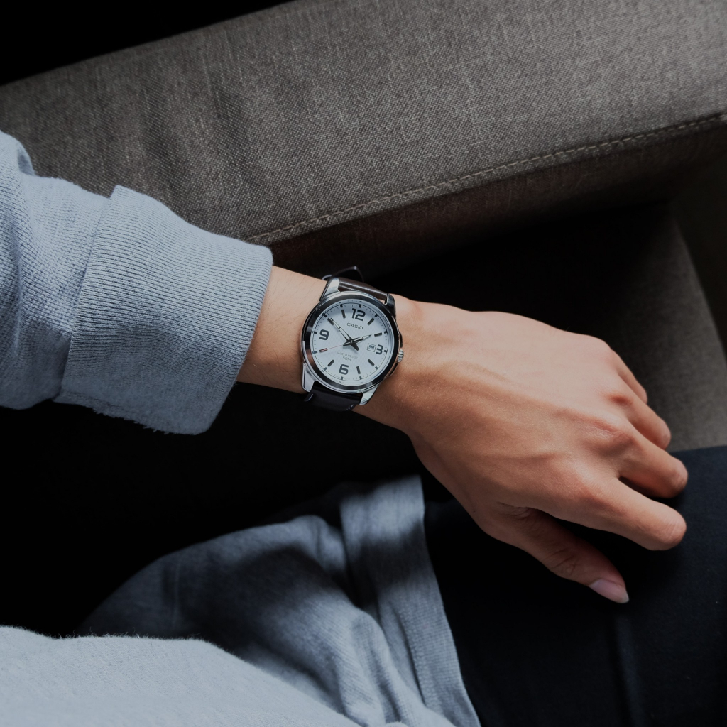 Casio นาฬิกาข้อมือ ผู้ชาย สีดำ สายหนัง รุ่น MTP-1314L รูปที่ 6