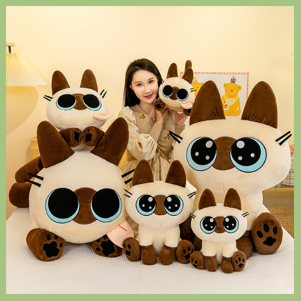 ตุ๊กตาแมวสยาม 35CM 45CM 60CM 85CM ขนนุ่มนิ่มน่ากอดมาก เขียนการ์ดอวยพรได้ ของขวัญวันเกิด ของขวัญปัจฉิม