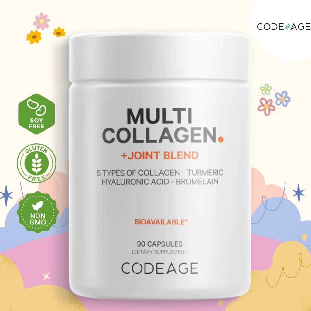 CODEAGE Multi Collagen Protein + Joints Blend - 90 Capsules ⚡คอลลาเจน 5 ประเภท ช่วยบำรุงกระดูก⚡