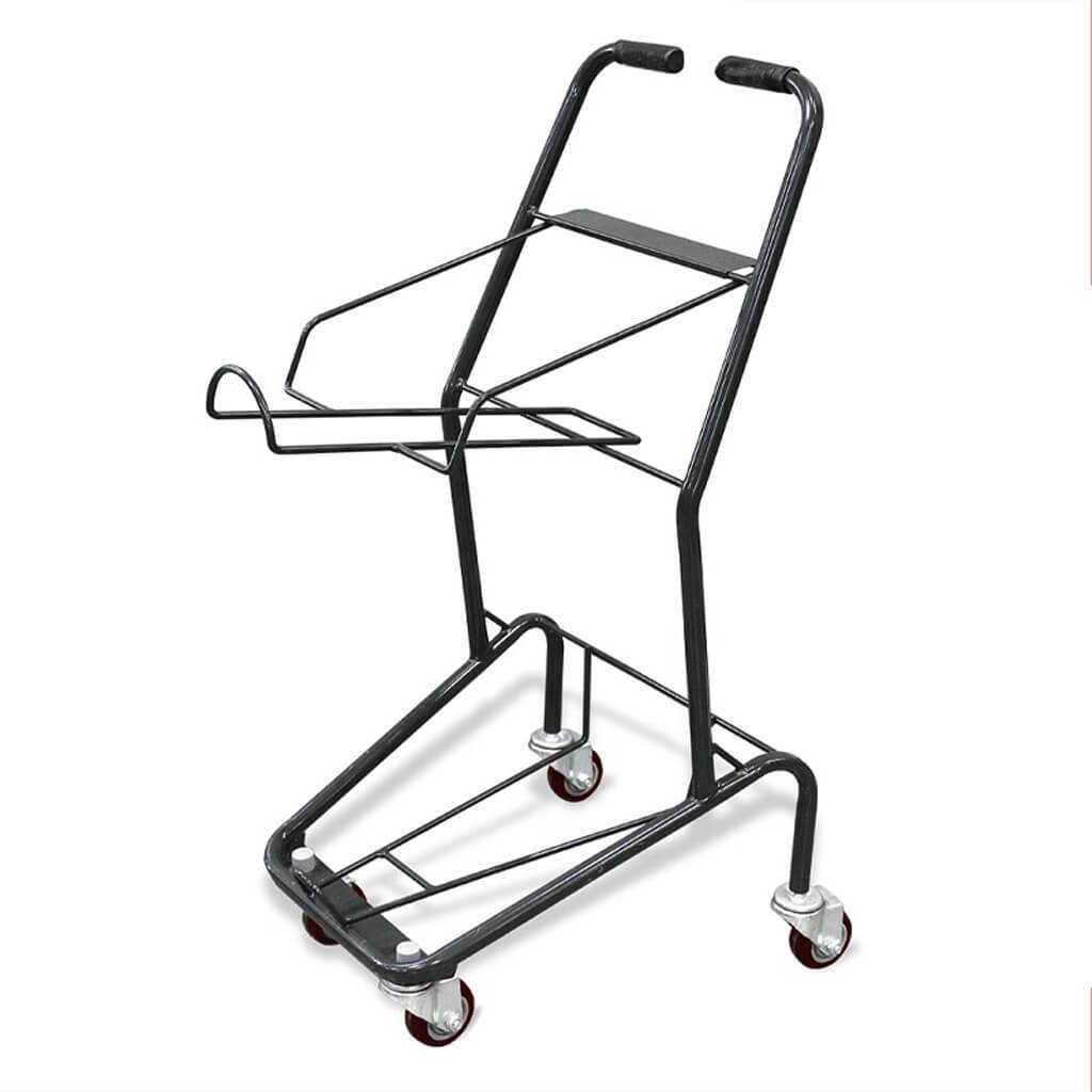 (จัดส่งฟรี) รถเข็นตะกร้า รถเข็นช็อปปิ้ง รถเข็นซุปเปอร์มาร์เก็ต shopping cart  แบบวางตะกร้าได้ 2 ชั้นขนาด 52x43x97ซม.