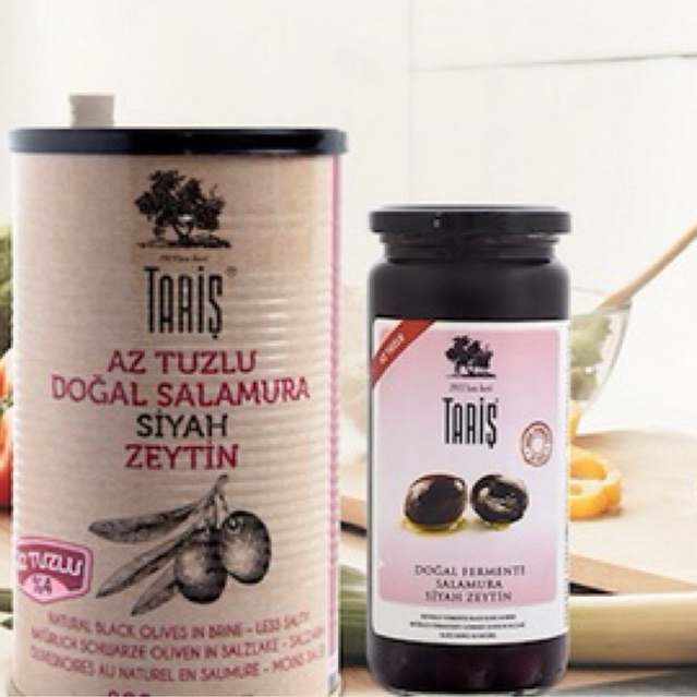 Taris Low-Salt Natural Black Olives 500 CC,ทาริสมะกอกดำในน้ำเกลือเค็มน้อย 500CC