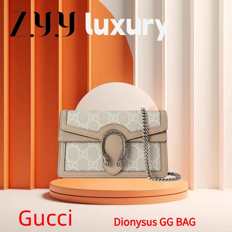 New Hot  ราคาพิเศษ Ready Stock กุชชี่ Gucci Dionysus GG MINI BAG Women's shoulder bag, chain bag, crossbody bag 100%