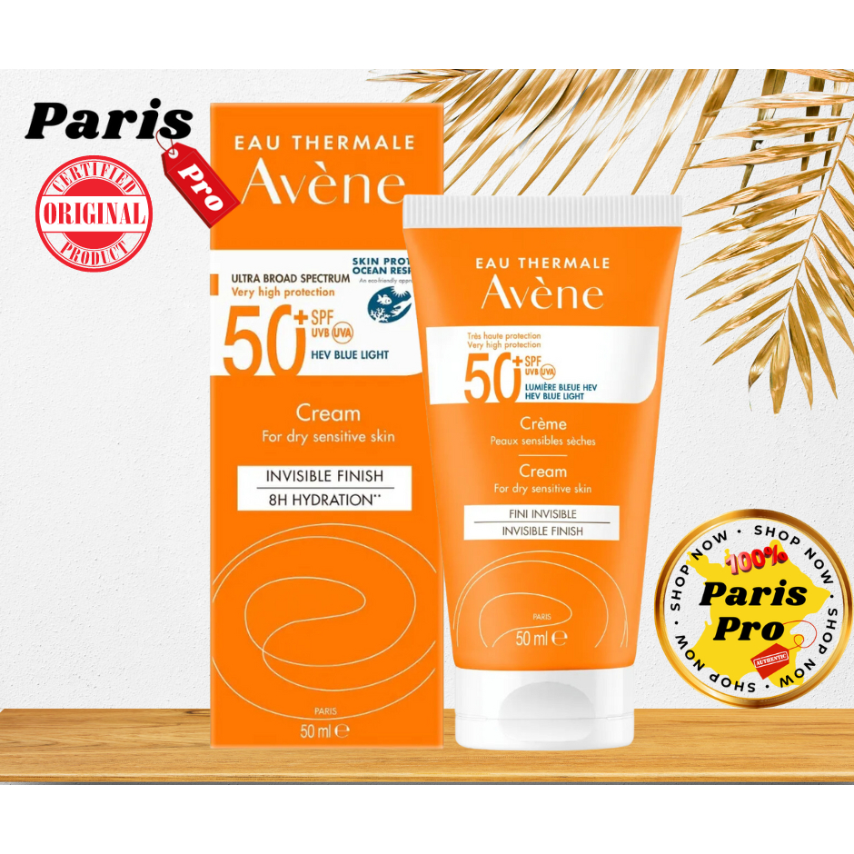 ครีมกันแดดสำหรับผิวแห้ง แพ้ง่าย Avene Solaire Invisible Finish Cream SPF50+ ขนาด 50ml จากฝรั่งเศส