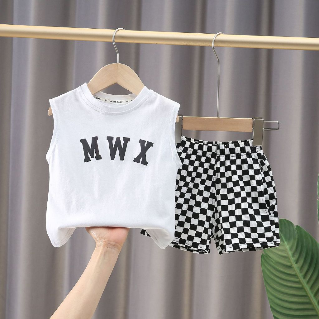 เสื้อผ้าเด็ก ชุดเด็กแฟชั่น ชุดเสื้อกล้าม set 2 ชิ้น สไตล์เกาหลี เนื้อผ้าดี 1-6ปี PFS0047 ราคา ถูกที่สุด ดีลบีเคเค แกลเลอรีภาพที่ 4