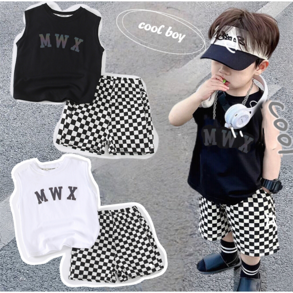 เสื้อผ้าเด็ก ชุดเด็กแฟชั่น ชุดเสื้อกล้าม set 2 ชิ้น สไตล์เกาหลี เนื้อผ้าดี 1-6ปี PFS0047