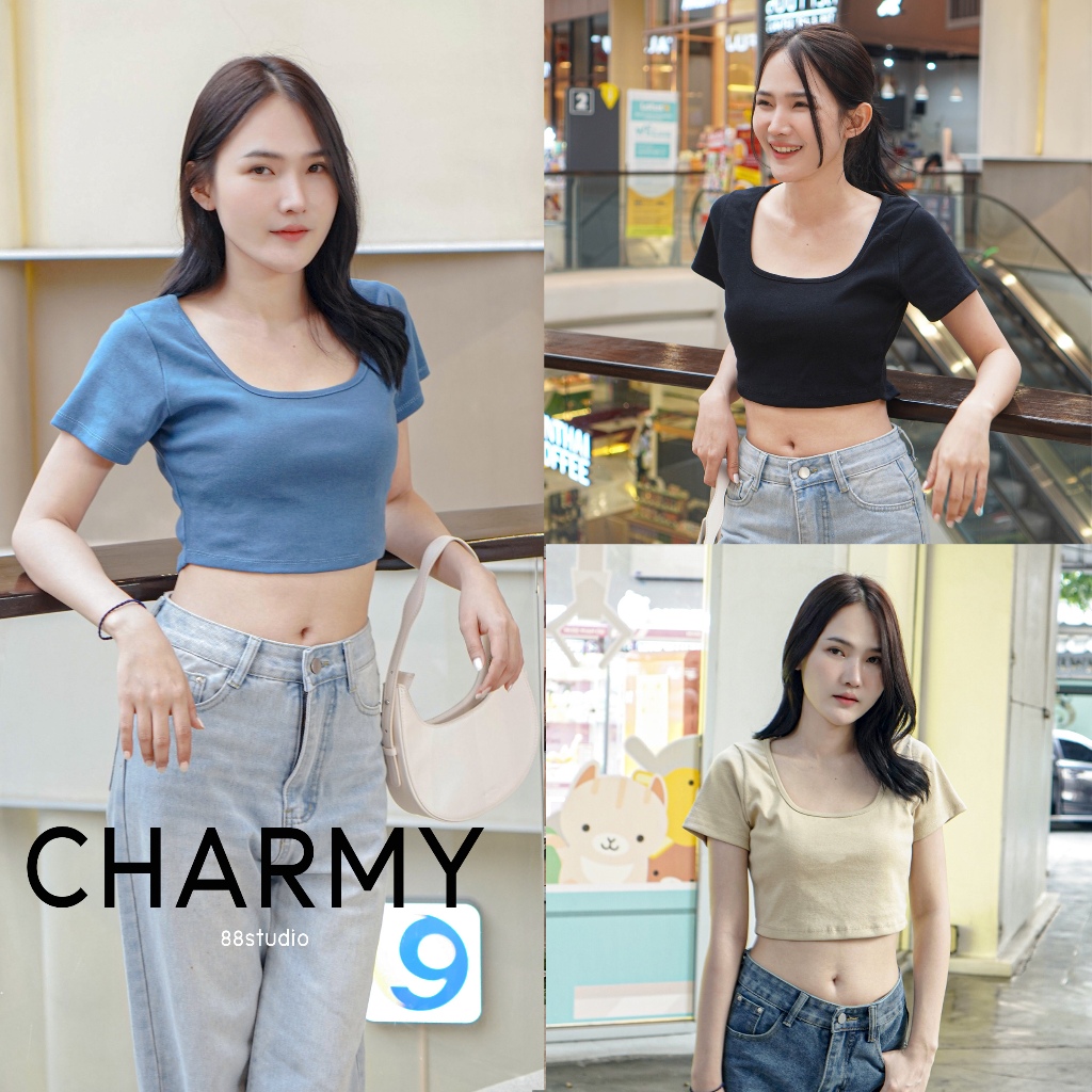 US1 เสื้อครอปคอยู ใส่แล้วไม่ตัน เปิดช่วงคอสวยๆ จึ้งๆ