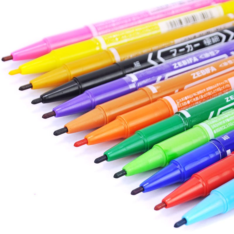 ปากกา MARKER แพ็ค 10 แท่ง มีให้เลือก 10 สี สีสันสดใส แห้งเร็ว ไม่ซีดจางง่าย ปากกา 2 หัว - รูปที่ 5