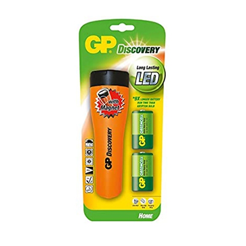 GP FLASHLIGHT LED ไฟฉาย +ถ่าน 2ก้อน SIZE D /GE-2U2