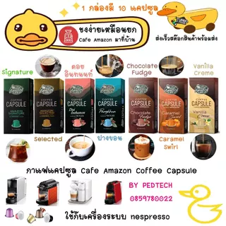กาแฟแคปซูล คาเฟ่ อเมซอน Capsule มีรสชาติ Amazon Selected , ดอยอินทนนท์ , ปางขอน ,Chocolate Fudge ,C
