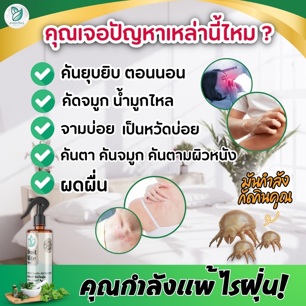 ละอองไพร สเปรย์กำจัดไรฝุ่น สูตรสมุนไพร ละอองไพร - 5