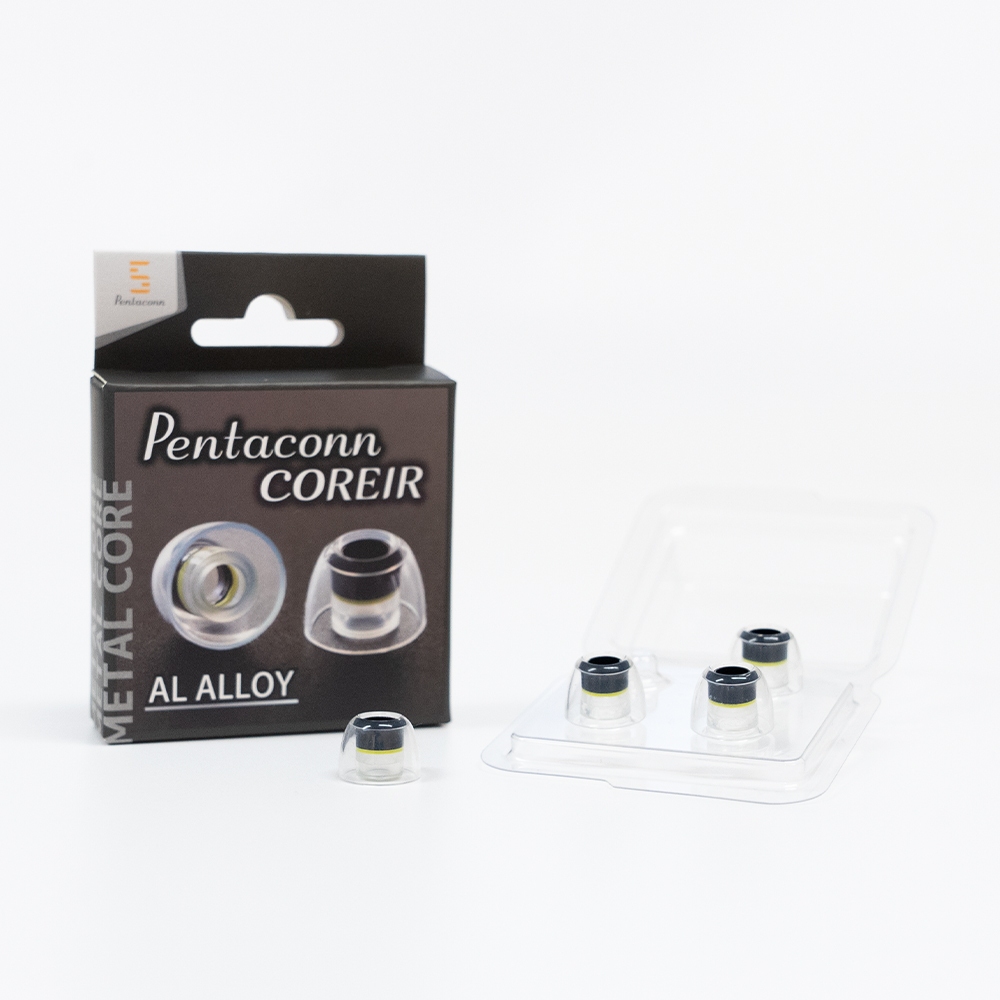 จุกหูฟังโลหะ Pentaconn COREIR - AL ALLOY แกนโลหะซิลิคอน: อลูมิเนียมอัลลอยด์ (เคลือบอะลูไมต์สีดำ) 1 กล่อง บรรจุ 2 คู่