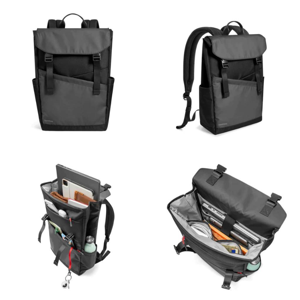🇹🇭TOMTOC SLASH T64 LAPTOP BACKPACK 16" กระเป๋าเป้สะพายหลัง ดีไซน์โมเดิร์น ให้ลุคที่ทันสมัย ความจุกระเป๋าขนาด 18L