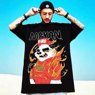 ✅เสื้อไซส์ใหญ่✅ พิเศษ!!! เสื้อยืด คนอ้วน คอกลม เนื้อนุ่ม ลายFire Panda ใส่สบาย ใหญ่สุด 67นิ้ว เย็นสบาย คมชัดใหญ่มาก
