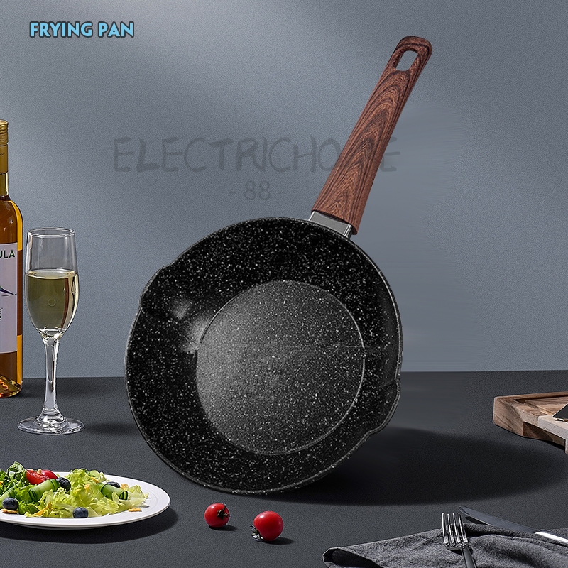 หม้อ สามารถใช้เตาแม่เหล็กไฟฟ้า เคลือบหินอ่อน กระทะ 16 ซม หินอ่อน B00025