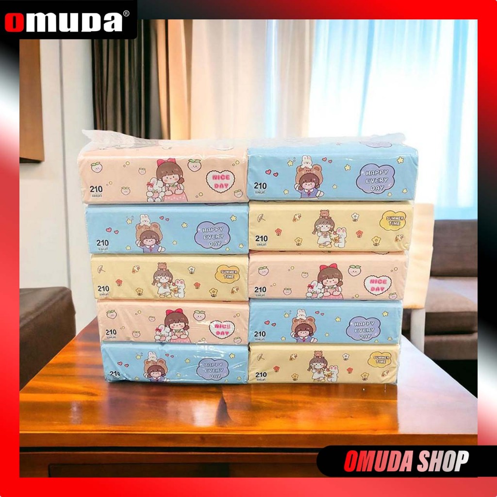 ทิชชู่แบบยาว(ยกเเพ็ค10ห่อ)ทิชชู่ลายน้องผู้หญิงน่ารัก หนา 3 ชั้น