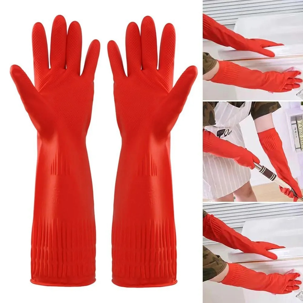 38cm ถุงมือล้างจาน ยาง ทำความสะอาด กันน้ำ ถุงมือเอนกประสงค์ คุณภาพสูง Gloves กันน้ำและกันรอยเปื้อน