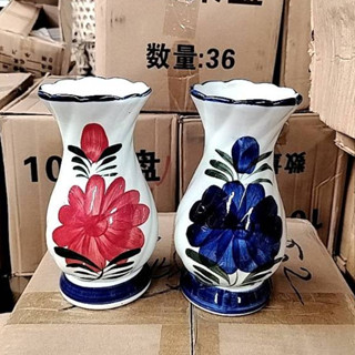 แจกันกระเบื้อง เซรามิก 7.5 นิ้ว (ขายเป็นคู่)