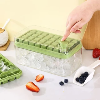 ที่ทำน้ำแข็ง ถาดทำน้ำแข็ง ถาดน้ำแข็ง ถาดแม่พิมพ์ซิลิโคน แม่พิมพ์ทำน้ำแข็ง 64 ช่อง แถม ที่ตักน้ำแข็ง ที่ทำน้ำแข็งก้อน มีฝ