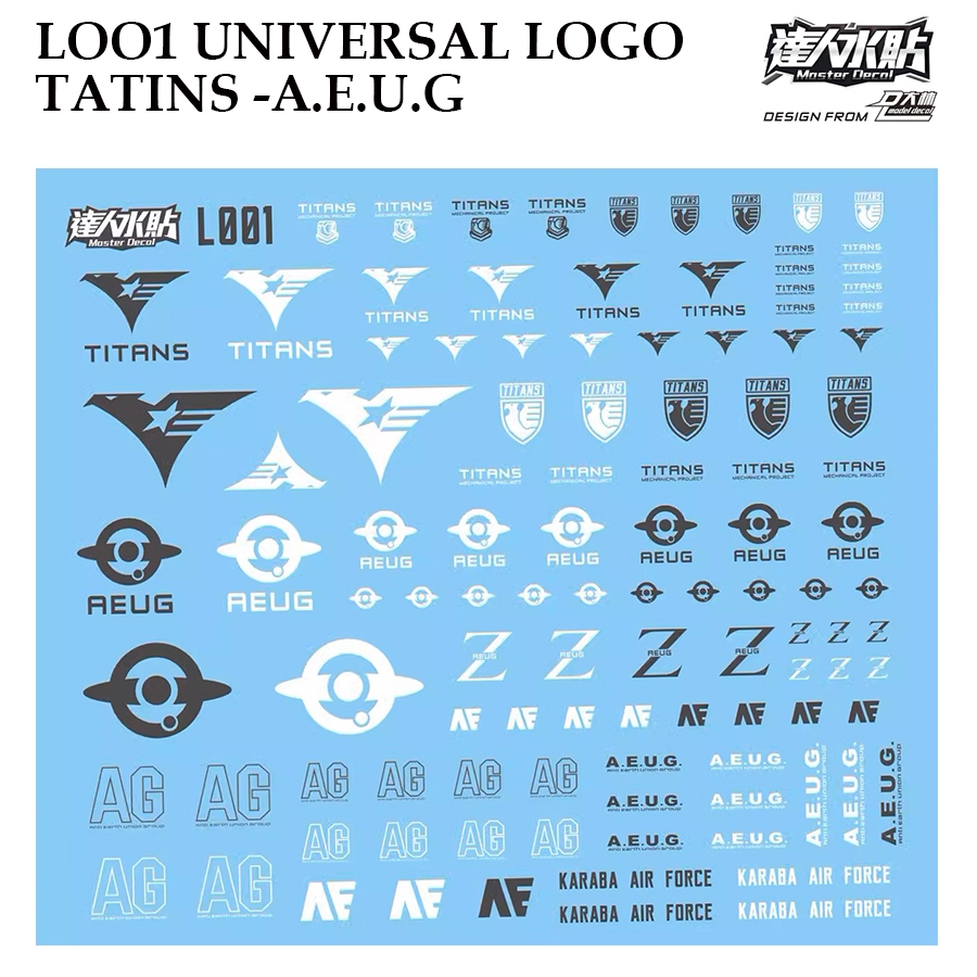 ดีคอลน้ำ [MASTER DALIN] L 001 TATINS A.E.U.G UNIVERSAL LOGO WATER SLIDE DECAL [FLOURESCENT] MODEL KIT L001