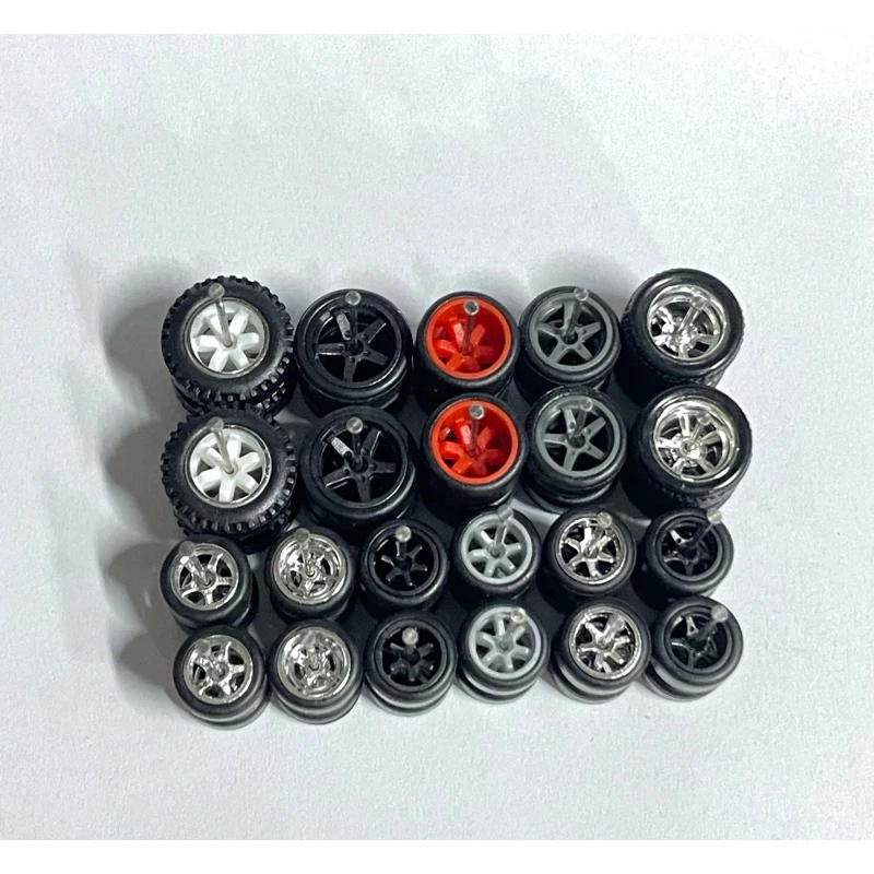 ล้อยาง สำหรับ ปรับแต่ง รถ 1:64 Hotwheels mj tomica อื่นๆ ล้อ 1 ชุด สามารถ ใส่รถได้ 1 คัน