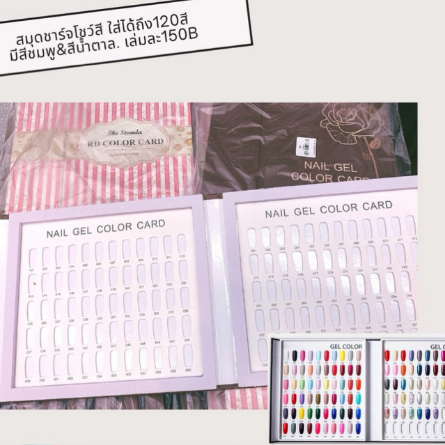 สมุดชาร์จโชว์สี ใส่ได้ถึง 120 สี (ชมพู&น้ำตาล) (Book Chart Nail Color)