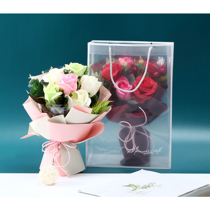EPA กระเป๋าใส่ดอกไม้PVC ถุงพลาสติดใสใ่ของที่ระลึก ของขวัญวาเลนไทน์Sweet Momet (พร้อมส่ง)