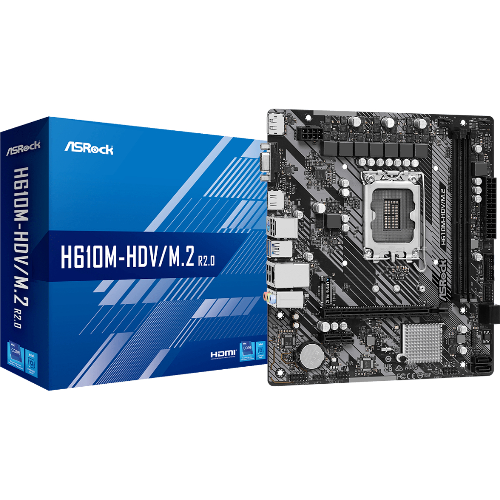 MAINBOARD (เมนบอร์ด) ASROCK H610M-HDV/M.2 R2.0 (DDR4) (SOCKET LGA 1700) (MICRO-ATX)