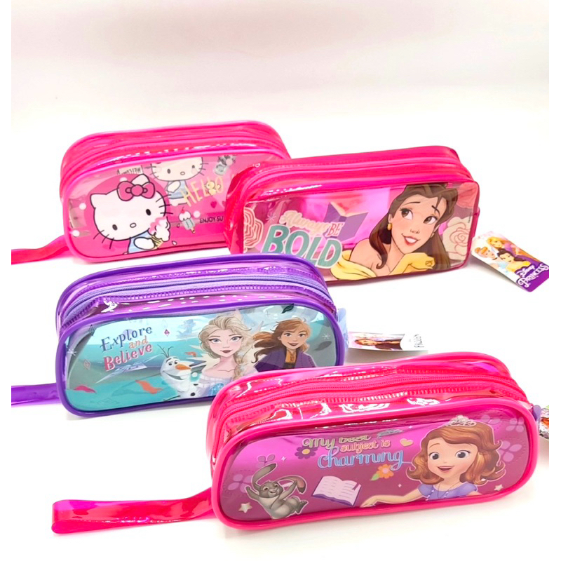 กระเป๋าใส่ดินสอ แบบใส ลาย Kitty Disney Princess