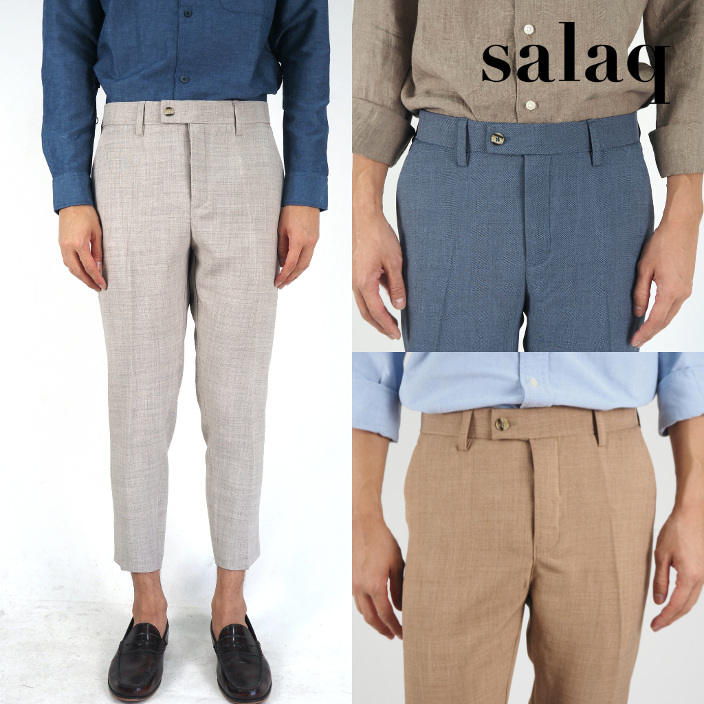 กางเกงสแล็คขาเต่อ ผ้ายืดสโน(snow) ผ้านุ่มใส่สบาย ไม่หนา ไม่ร้อน ทรงกระบอกเล็ก หลากสี ไซส์ 28นิ้ว-36นิ้ว