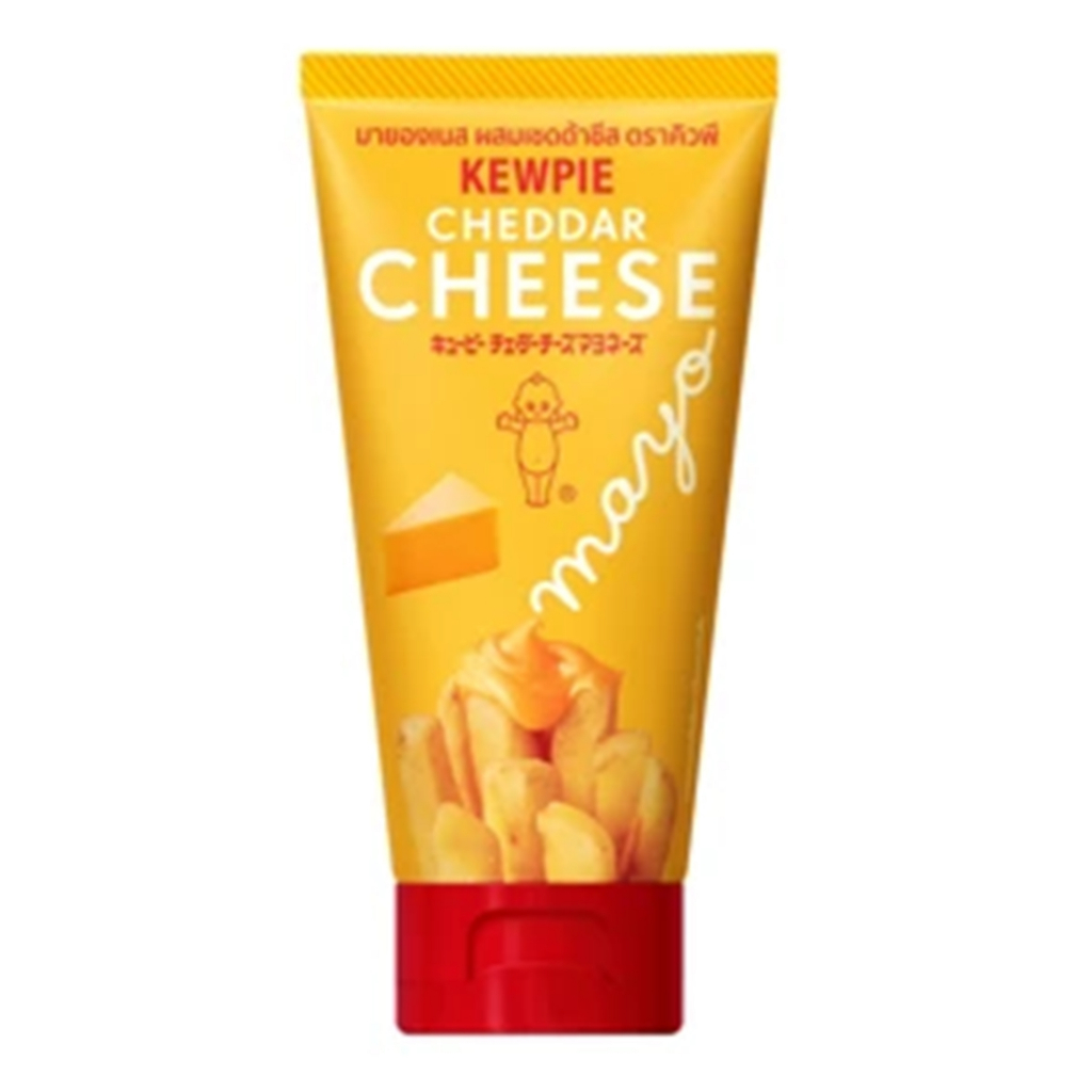 Kewpie Cheddar Cheese Mayo คิวพี มายองเนส ผสมเชดด้าชีส 90 ก.อาหาร เครื่องปรุง ซอส น้ำสลัด