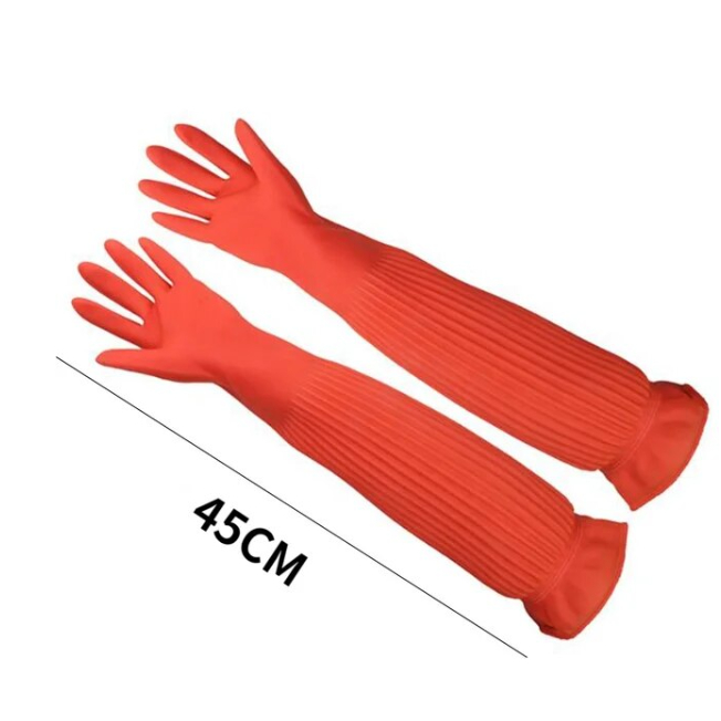 ถุงมือยาง latex industrial gloves 45 cm