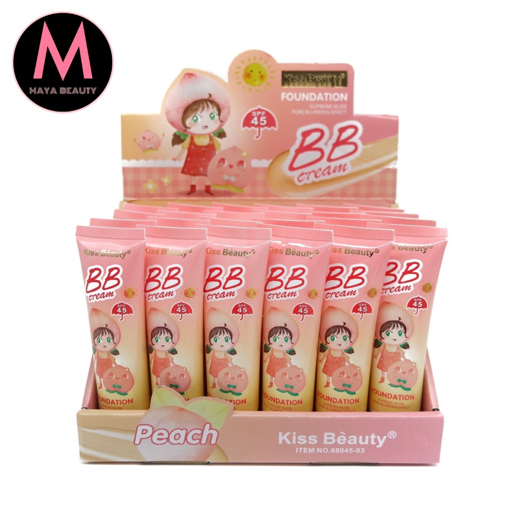 (ยกกล่อง) Kiss Beauty Nude Pore Blurring BB Cream บีบีครีมผสมกันแดด เบลอรูขุมขน ผิวหน้าเรียบเนียน SPF45