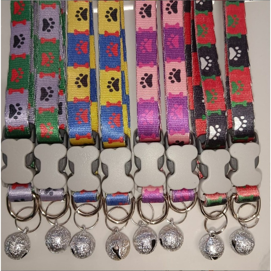 PEKO PET&CAT [ปลอกคอ091] ปลอกคอสุนัขและแมว ล็อคกระดูก ลายเท้า ปลอกคอสำหรับสัตว์เลี้ยง