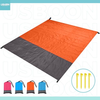 usboon เสื่อชายหาด เสื่อตั้งเต้นท์ กันน้ำ พร้อมหมุด