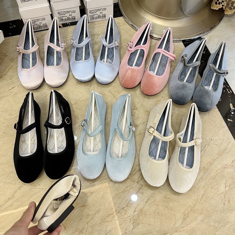 NEW ❤รองเท้าแมรี่เจนลําลอง ผ้าซาติน ระบายอากาศได้ดี สําหรับผู้หญิง