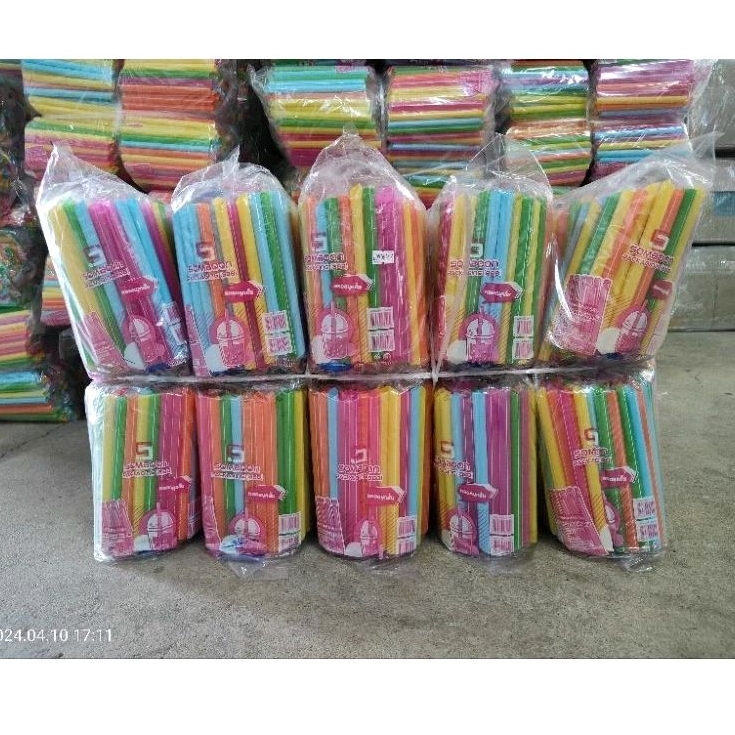 หลอดมุกสั้น 6 นิ้ว ขนาด 11 มิล ยกมัด 50 แพ็ค ปลายแหลม หลอดชาไข่มุก(แพค50เส้น)