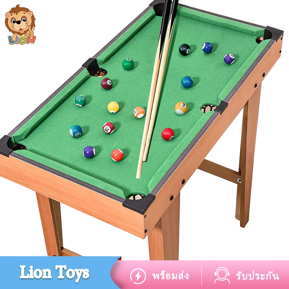 LionToys โต๊ะพูลเล็ก โต๊ะสนุกเกอร์ พร้อมอุปกรณ์ เหมาะสำหรับเด็กอายุ 4-15 ปี ของเล่นเด็ก