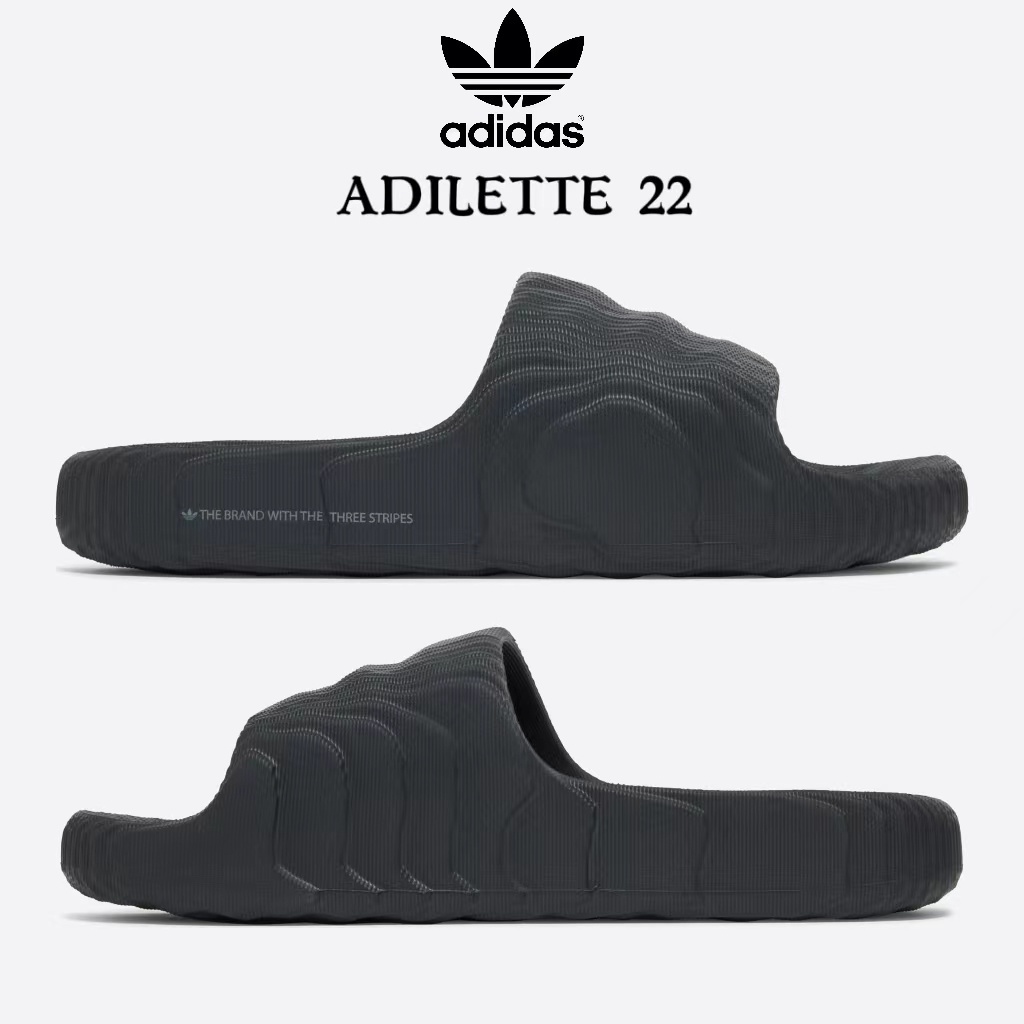 Adidas Adilette 22 รองเท้าแตะผู้ชาย วินเทจ ของแท้ พื้นนิ่ม นิ่มและทันสมัย สำหรับผู้ชายและผู้หญิง
