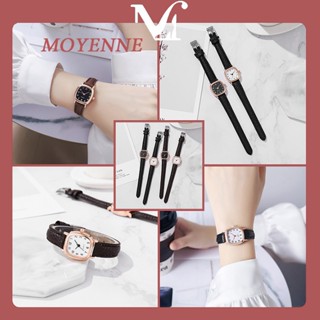 MOYENNE นาฬิกาควอทซ์โลหะผสมสแควร์ หน้าปัดสี่เหลี่ยมมีสไตล์ เ…