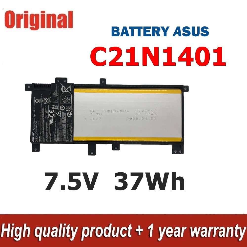 แบตเตอรี่ ASUS C21N1401 ของแท้ (สำหรับ K455 K455L X455 X455LA X455LB X454L X455LD X455LF X455LJ X455