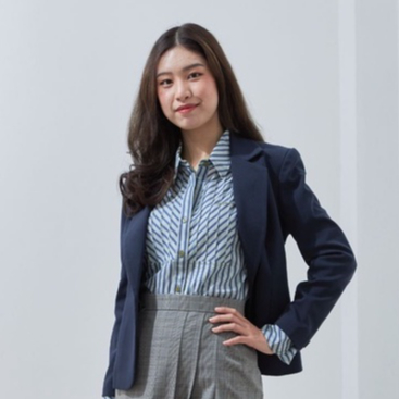 Stephanie เสื้อแจ็คเก๊ต แขนยาว สีกรม กระดุม 2 เม็ด (OZ12NV)