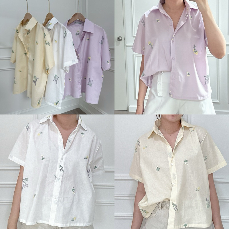 Tiny shirt - เสื้อเชิ้ตงานปัก อก 48” (มีแขนสั้น/แขนยาว)