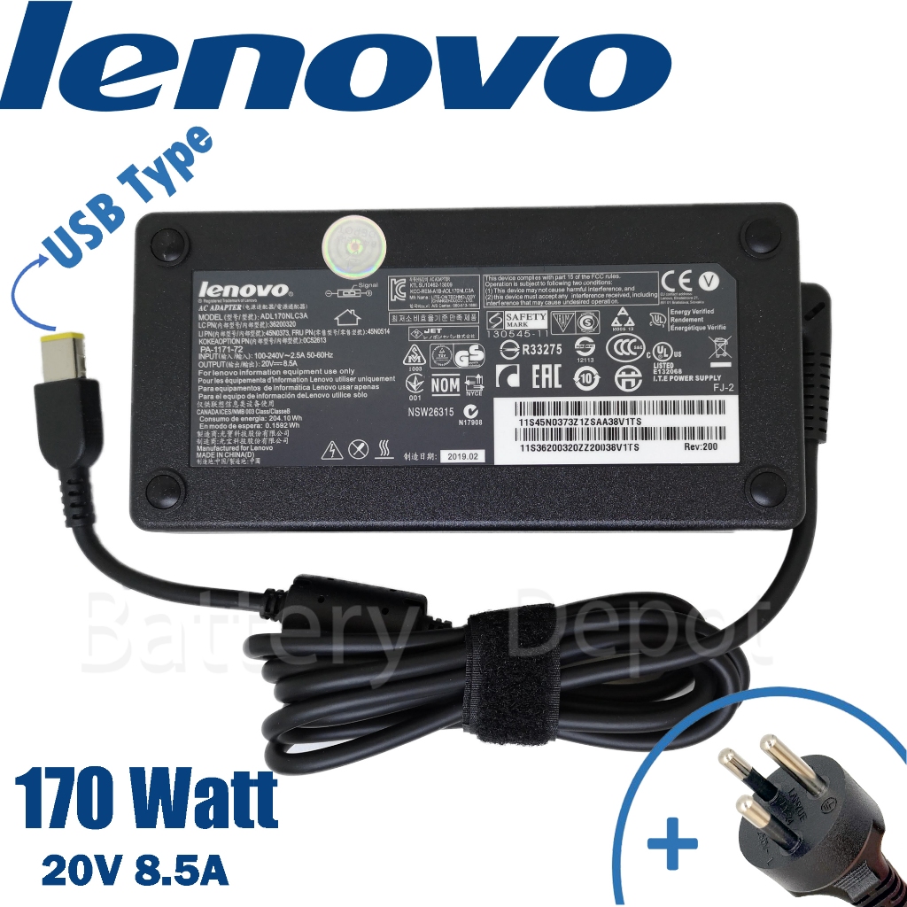 Lenovo Adapter ของแท้ Lenovo IdeaPad Gaming 3 15ACH6 / IdeaPad Gaming 3 15IHU6 170W USB สายชาร์จ Lenovo, อะแดปเตอร์